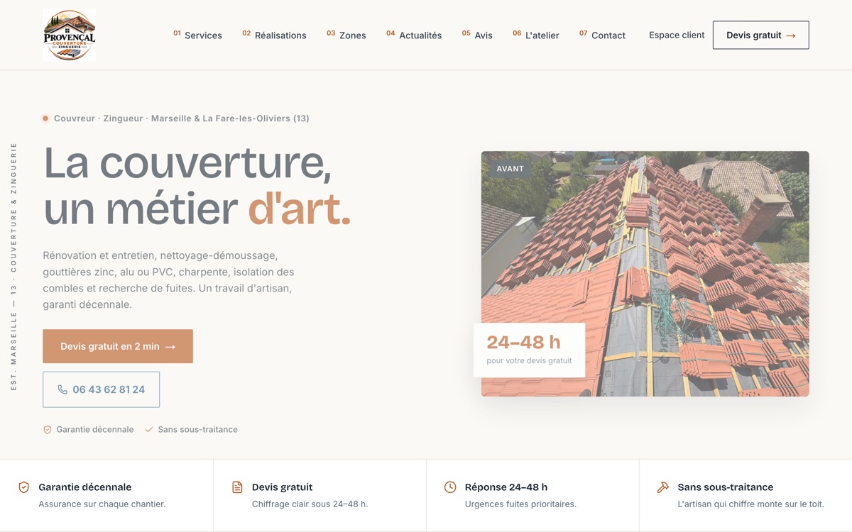 Site Provençal Couverture — couvreur à La Fare-les-Oliviers